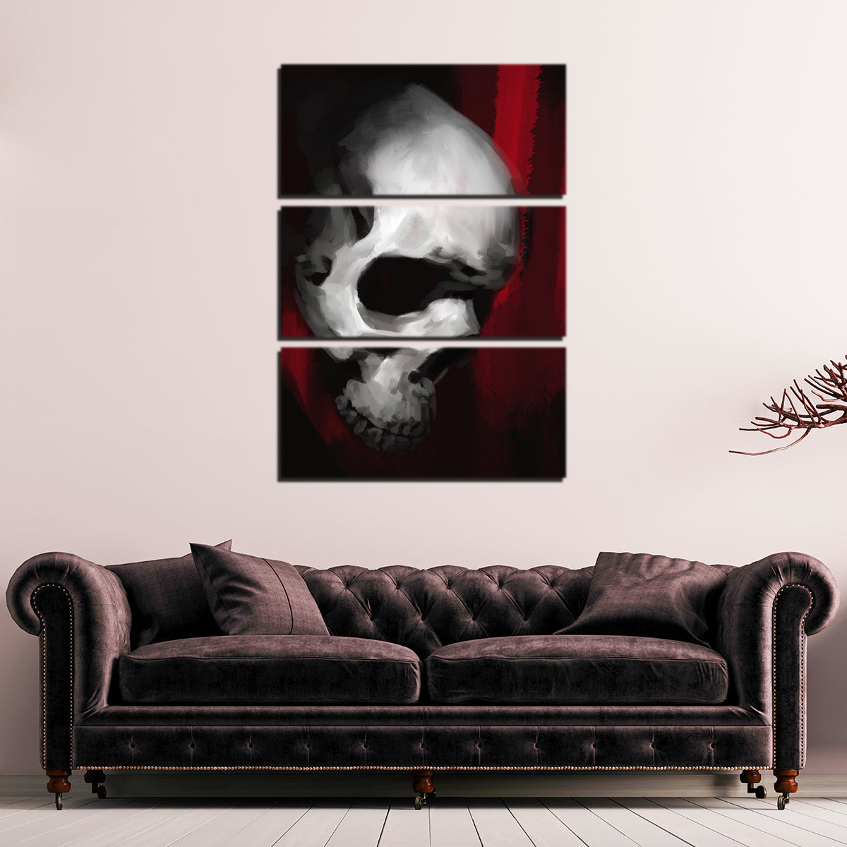 Profile of Red Skull Wall Art