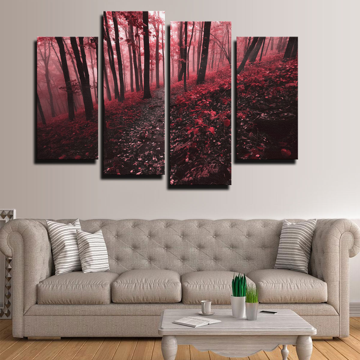 Red Forest Wall Art