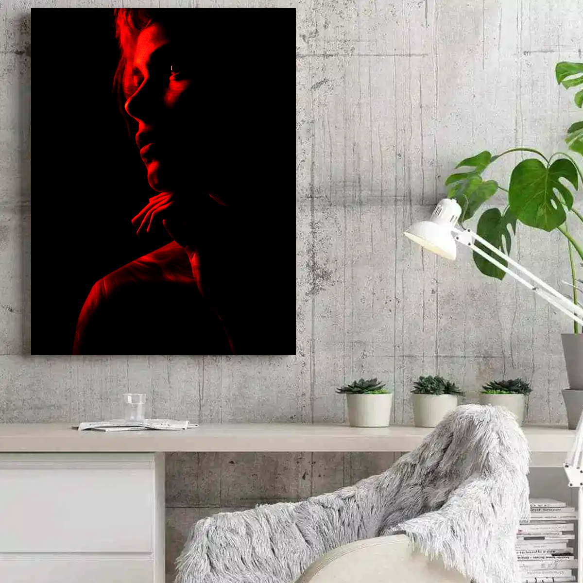 Red-Girl Wall Art