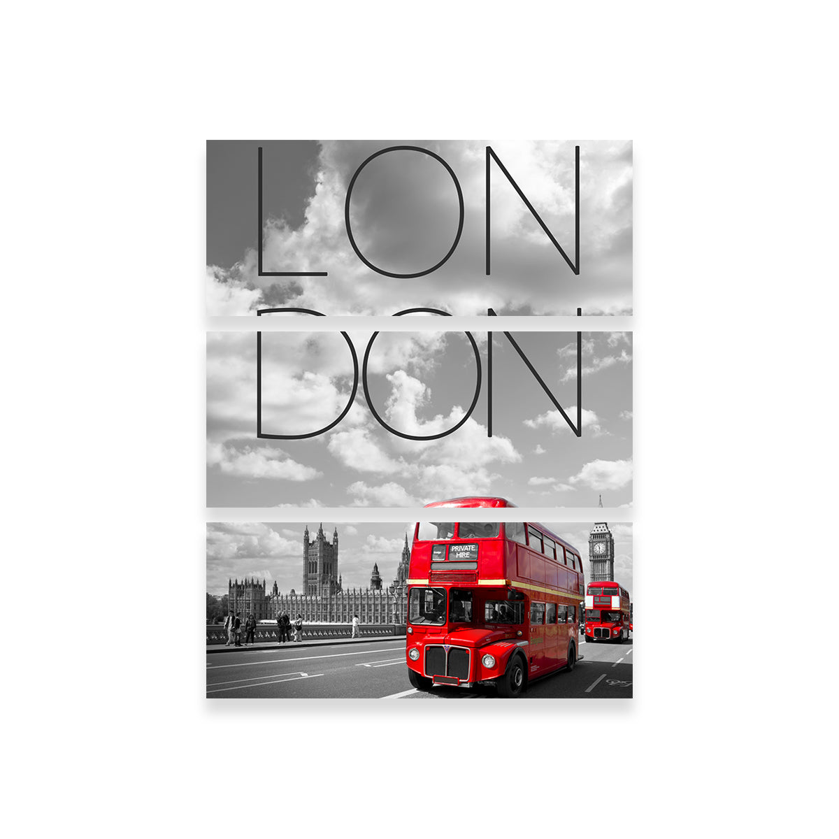 Red Buses London Text Wall Art