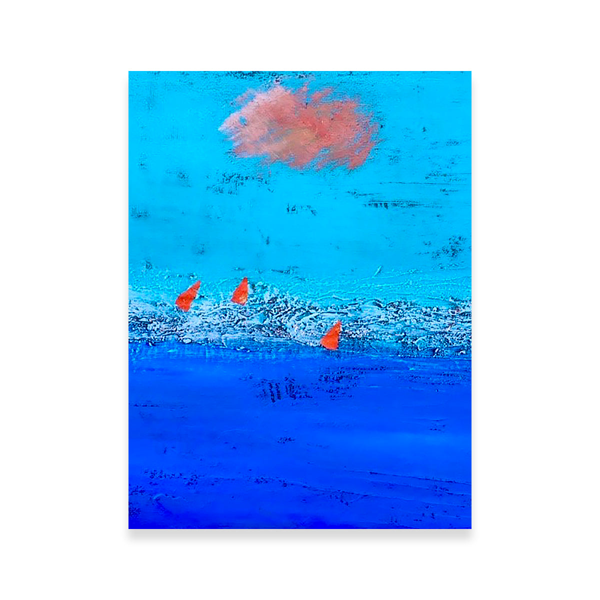 Red Sails on Blue Horizon