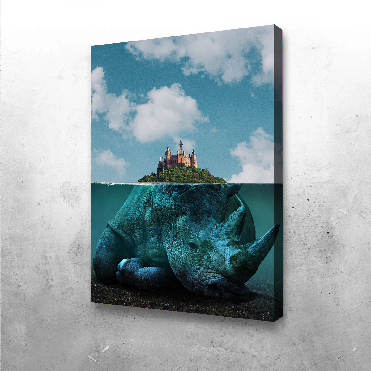 Rhino Island Wall Art