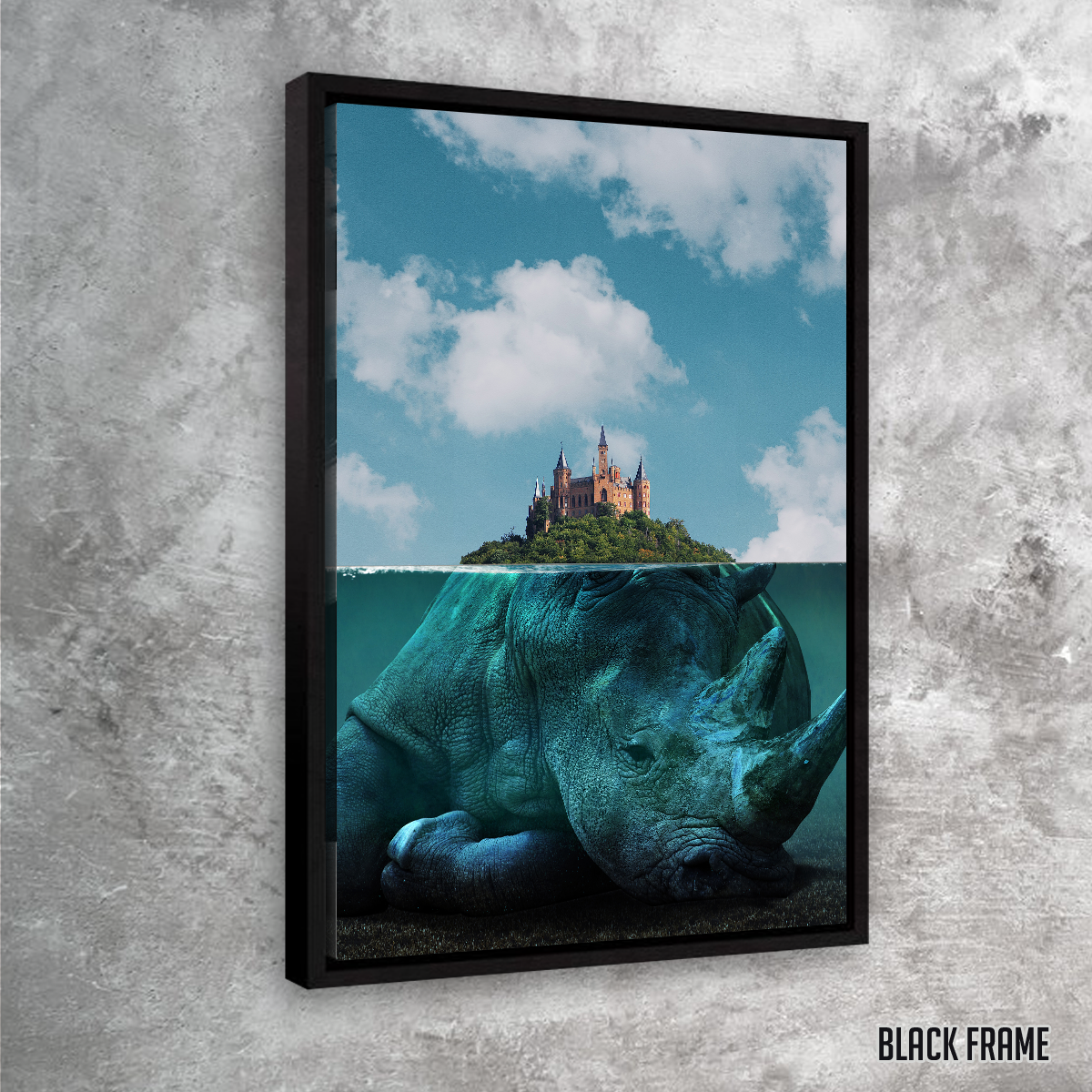 Rhino Island Wall Art