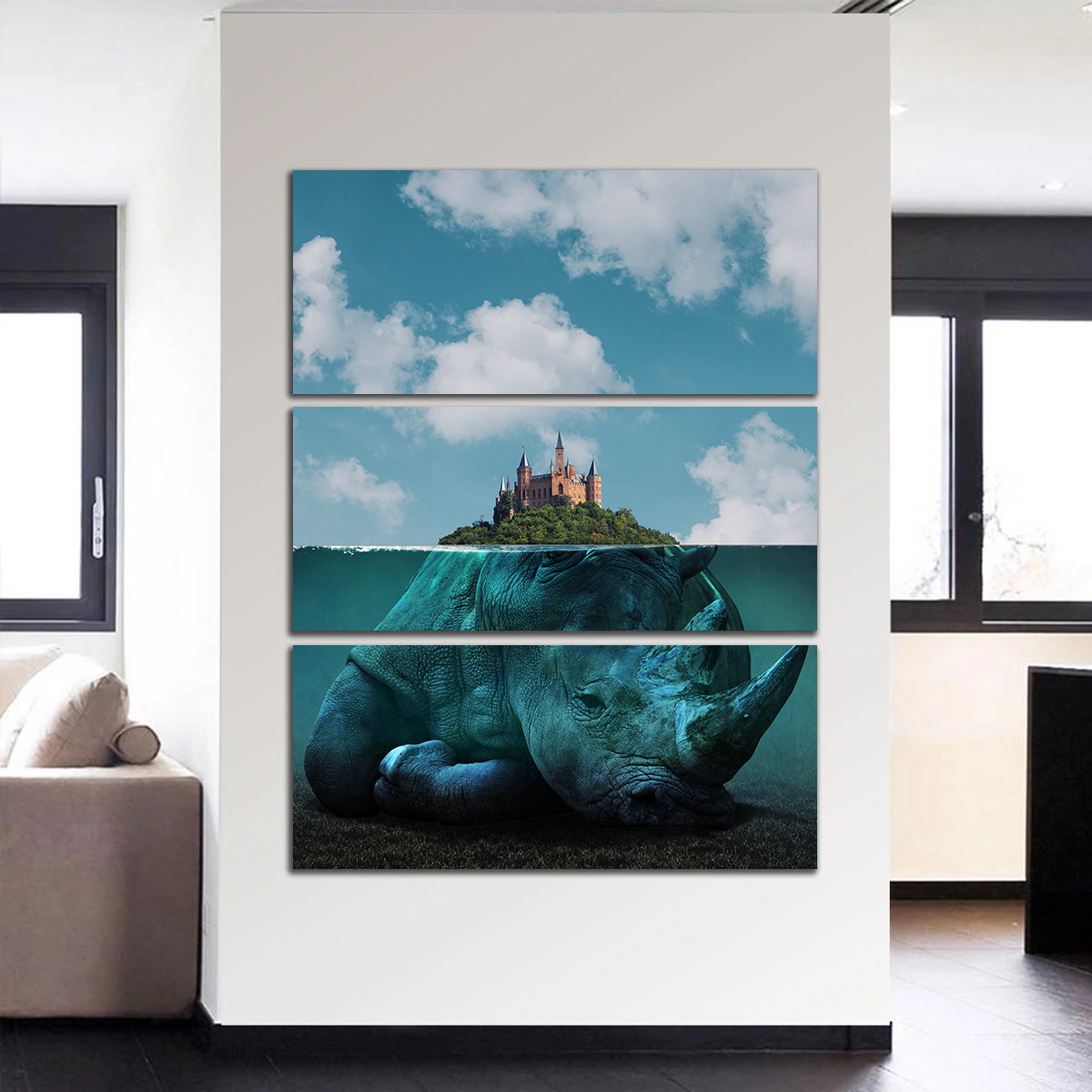 Rhino Island Wall Art