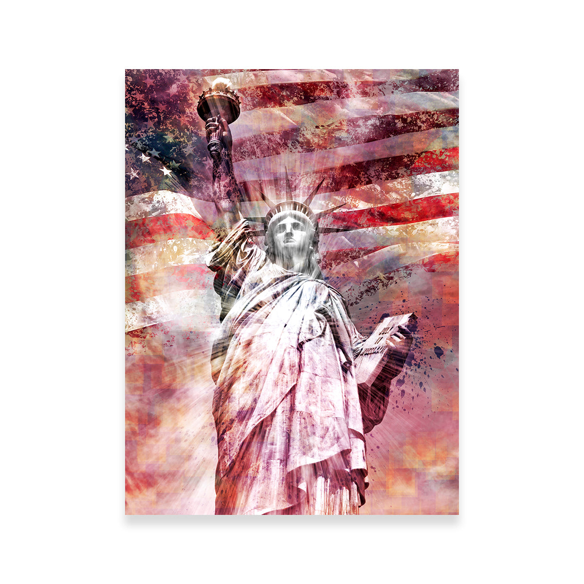 Statue Of Liberty - Red Wall Art