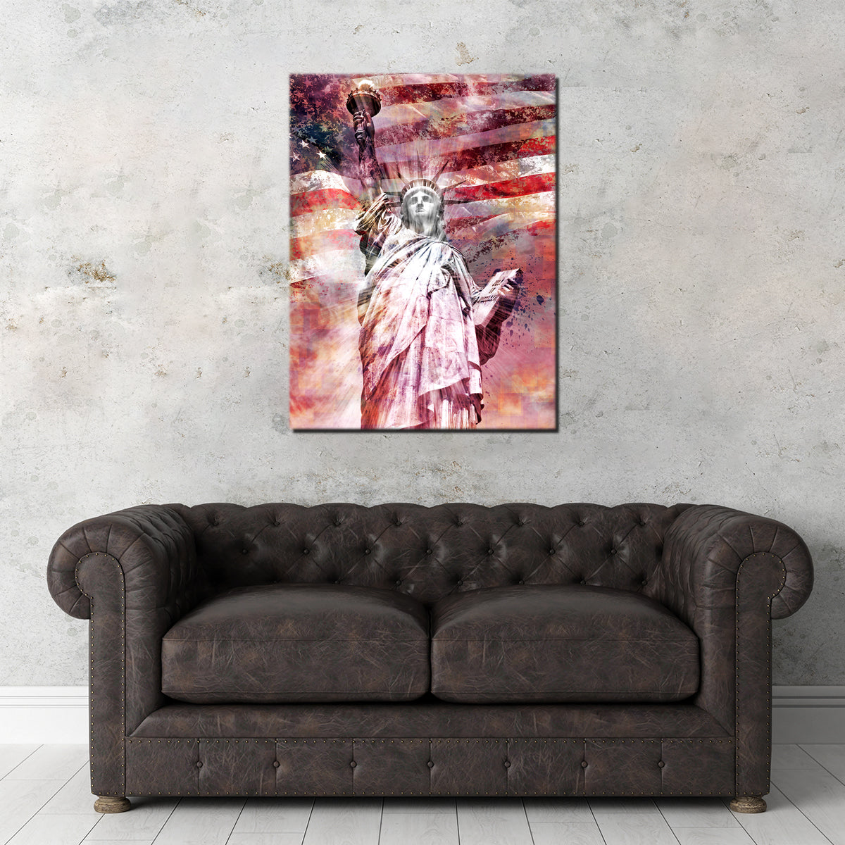 Statue Of Liberty - Red Wall Art