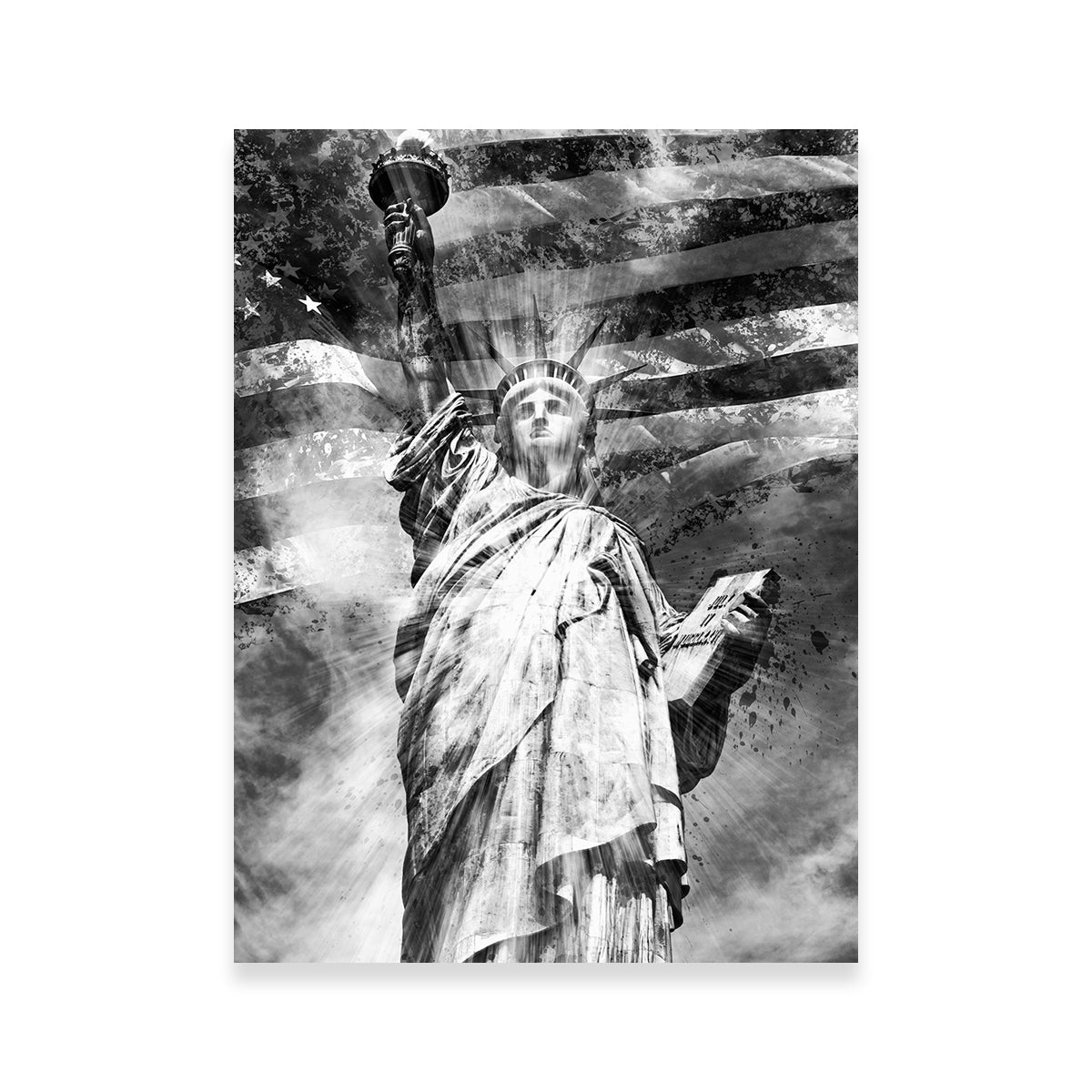Statue Of Liberty Monochrome Wall Art