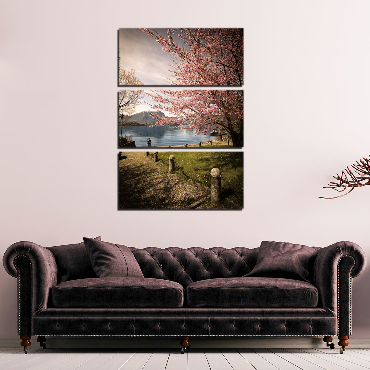 Sakura on Lake Como Wall Art