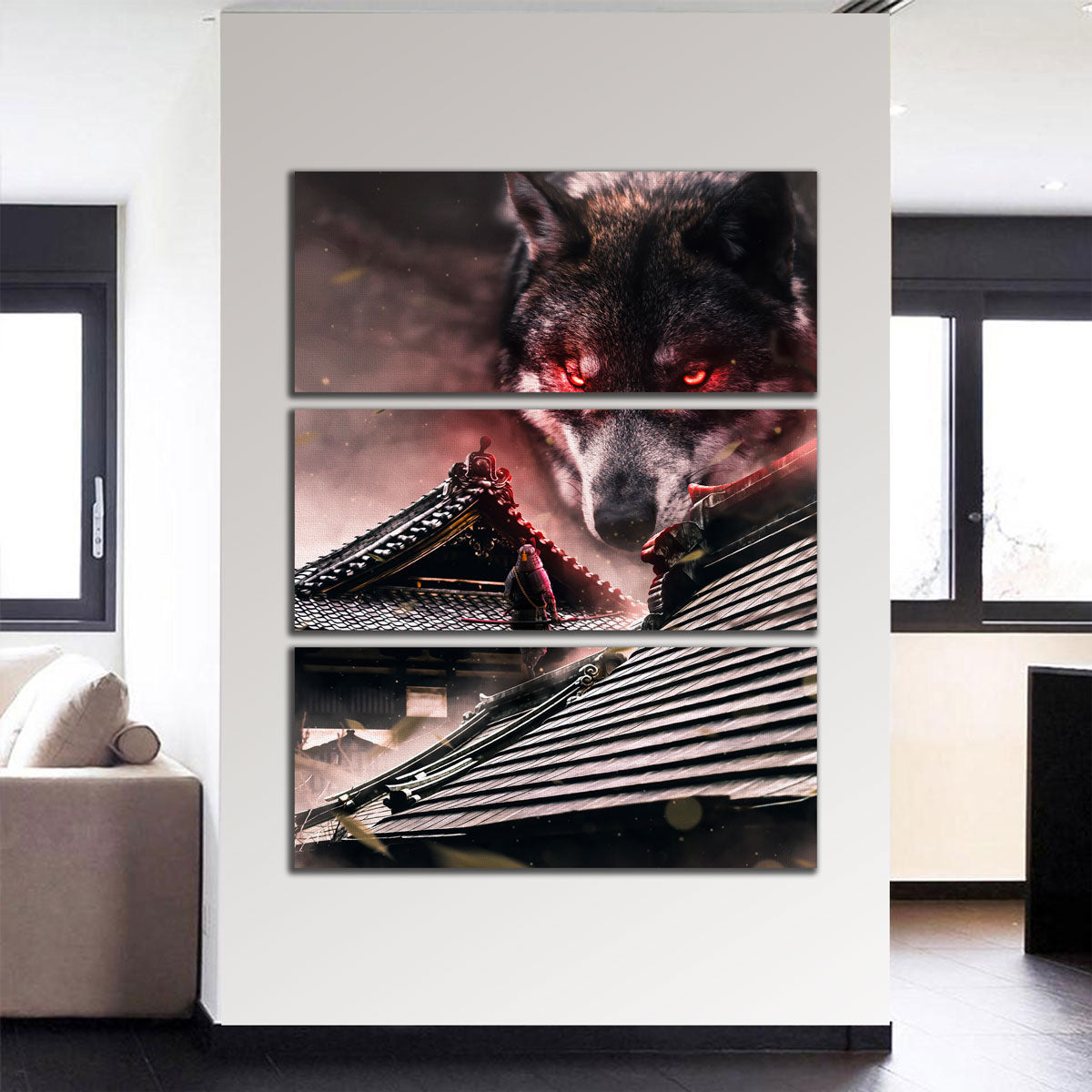 Samurai vs Wolf Wall Art
