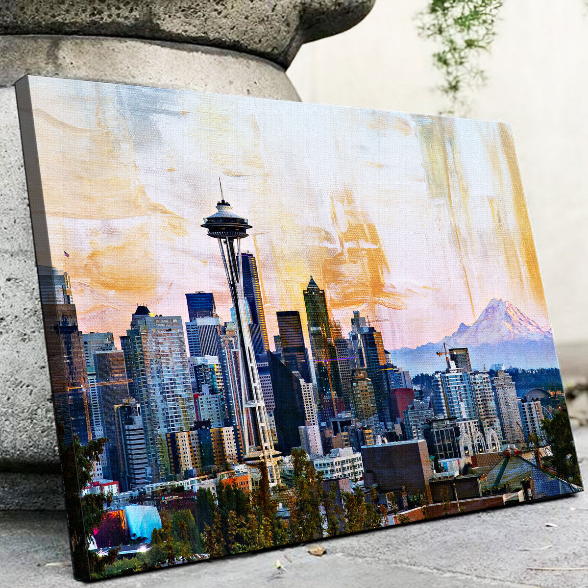 Abstract Seattle Skyline Wall Art
