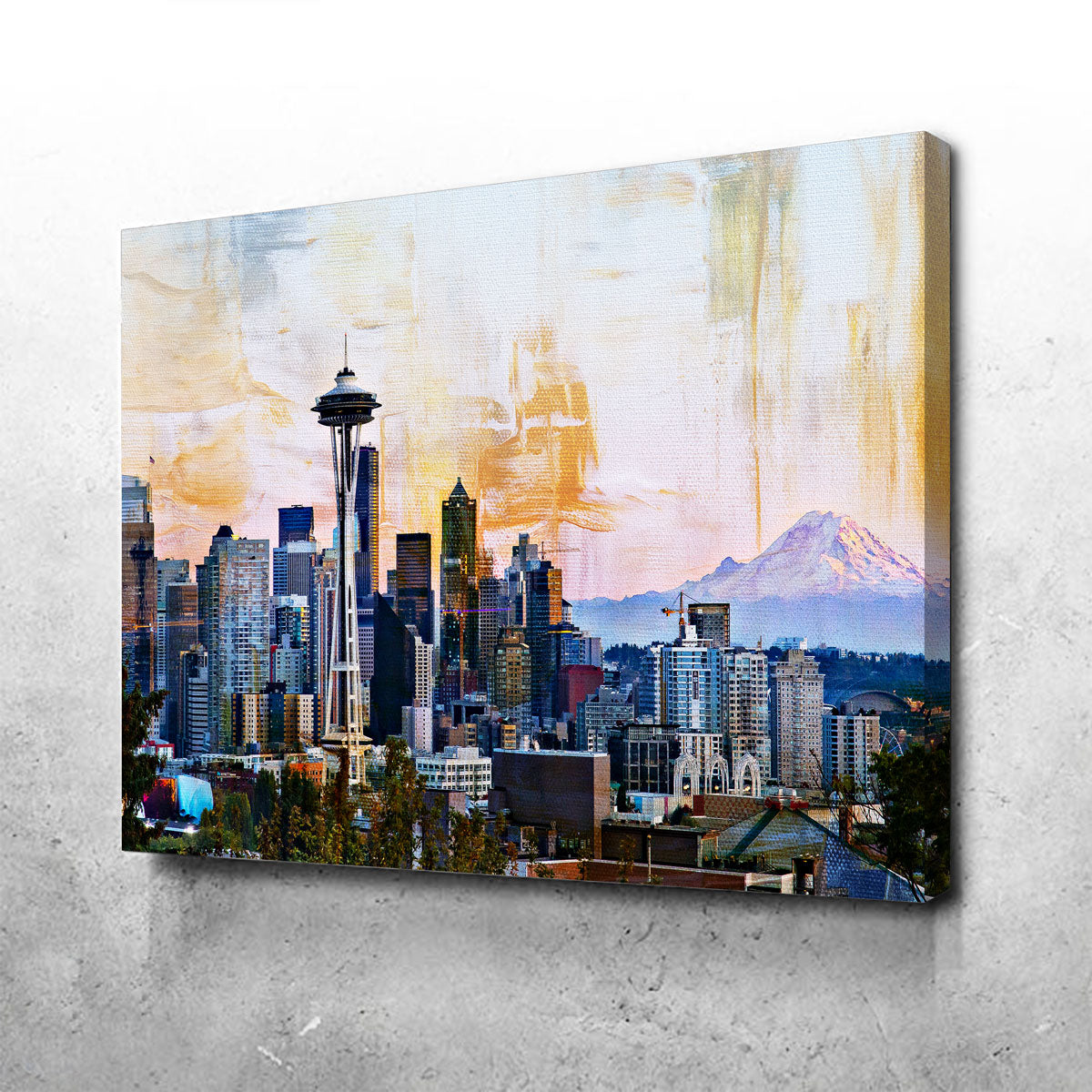 Abstract Seattle Skyline Wall Art