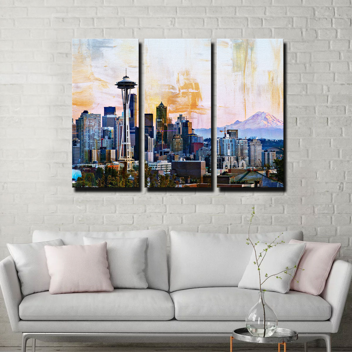Abstract Seattle Skyline Wall Art