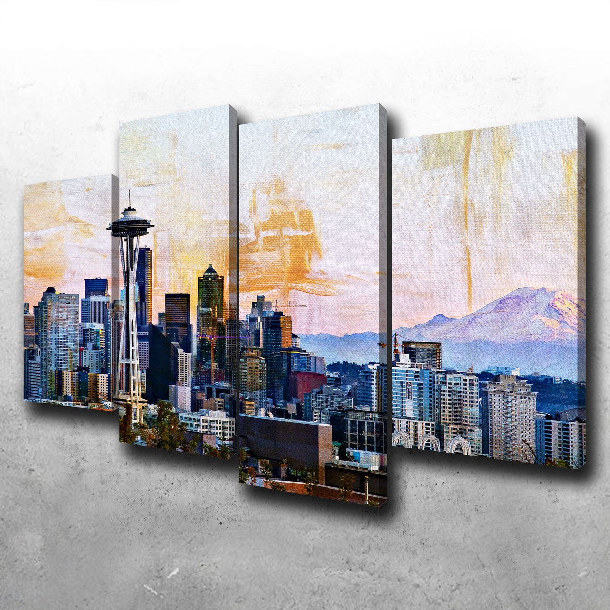 Abstract Seattle Skyline Wall Art