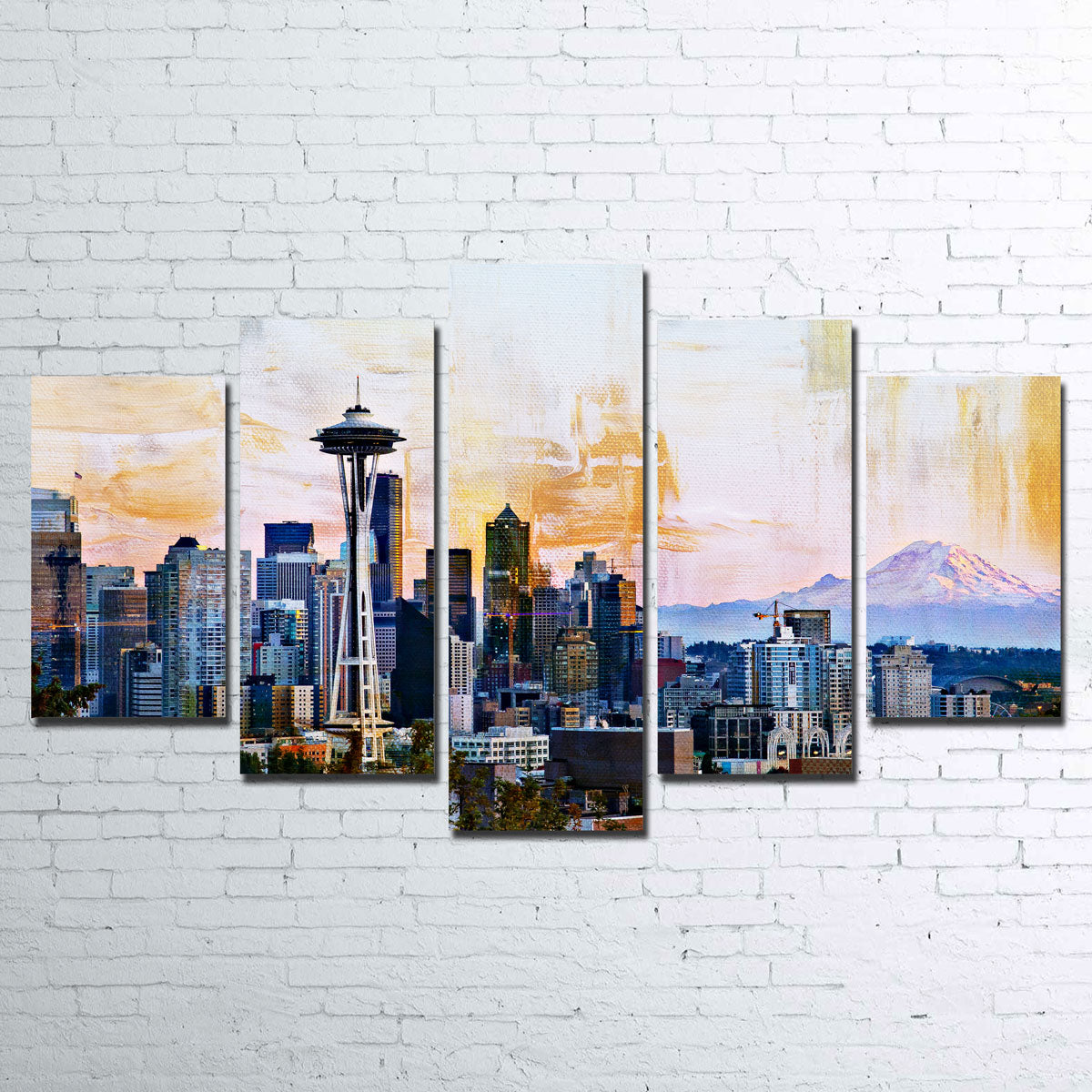 Abstract Seattle Skyline Wall Art