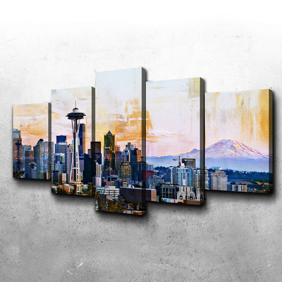 Abstract Seattle Skyline Wall Art