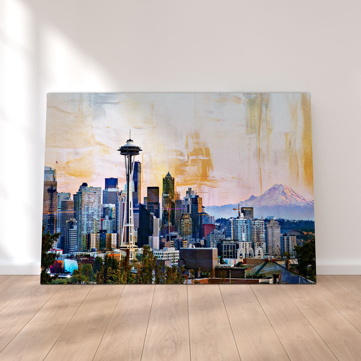 Abstract Seattle Skyline Wall Art