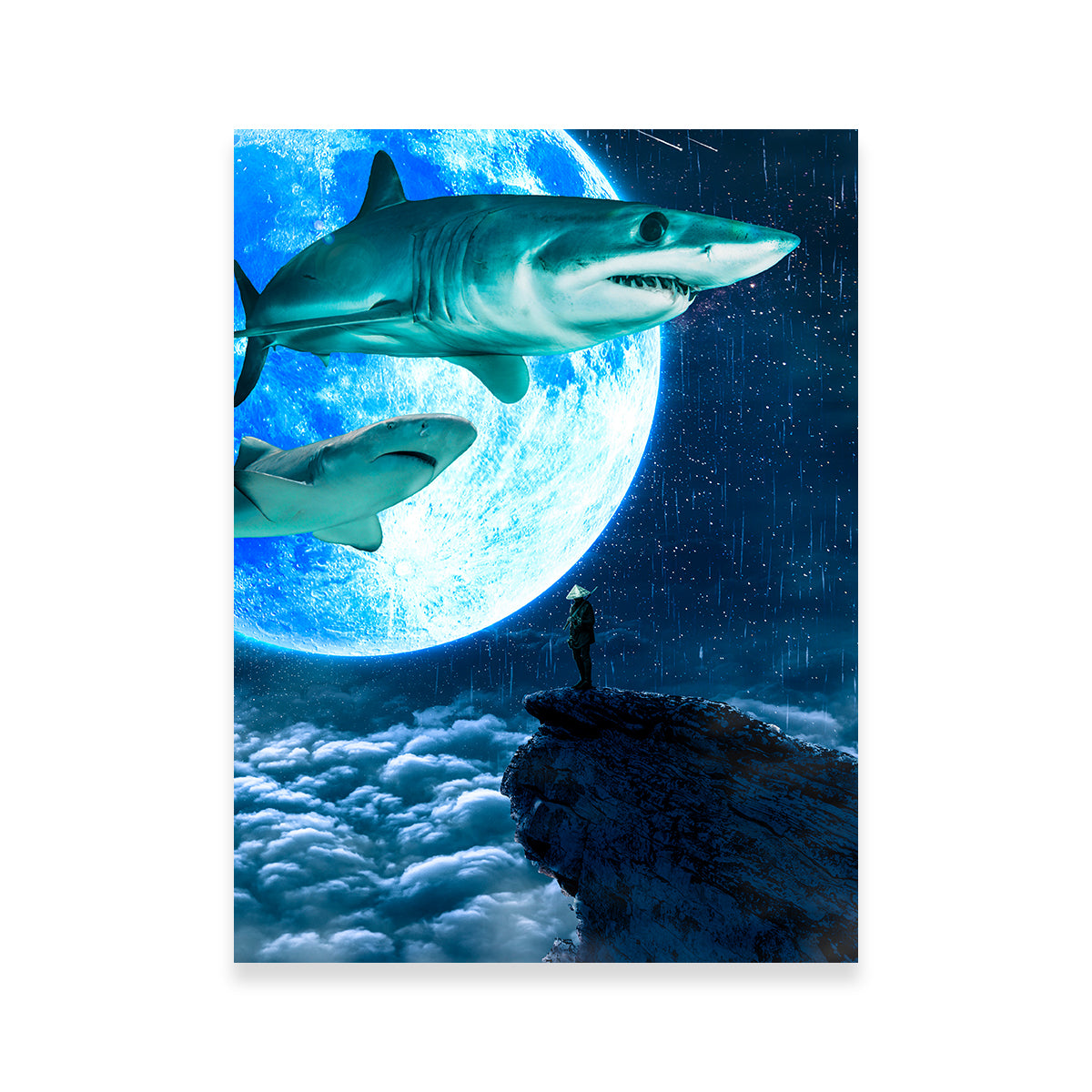 Shark Moon Wall Art