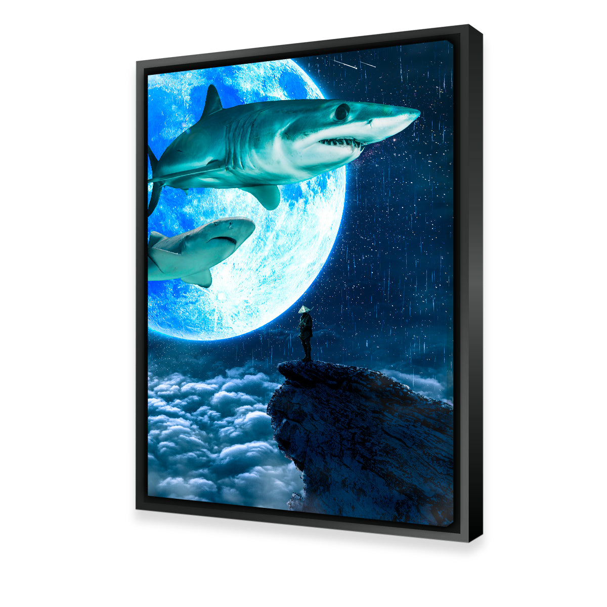Shark Moon Wall Art