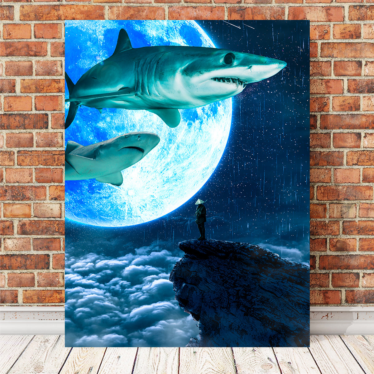 Shark Moon Wall Art