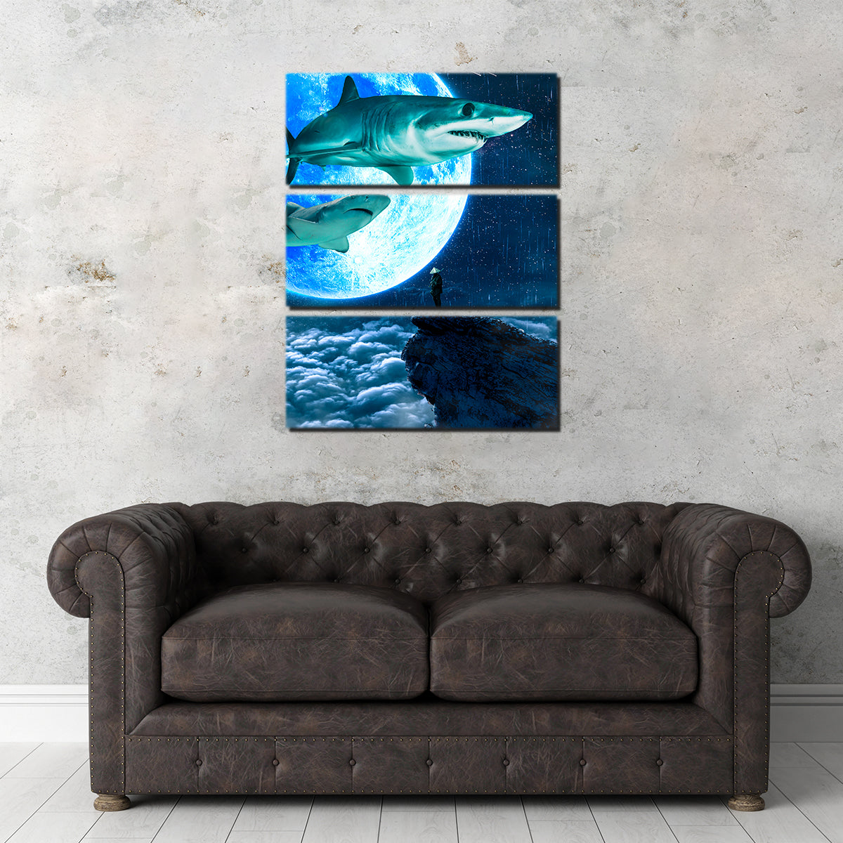Shark Moon Wall Art