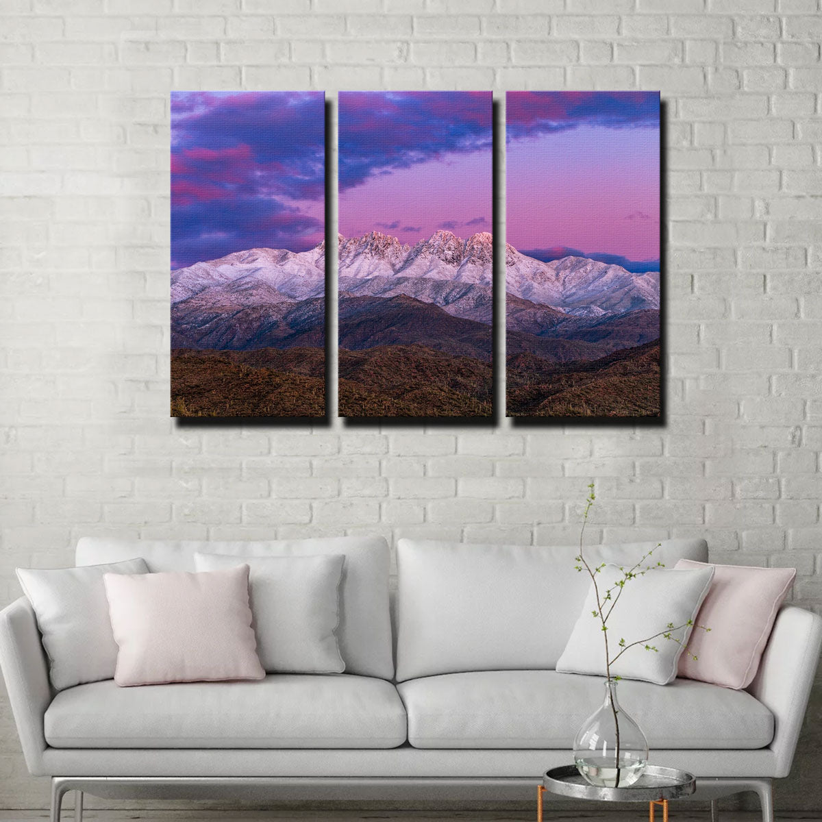 Snow Clad Four Peaks Mountain Wall Art