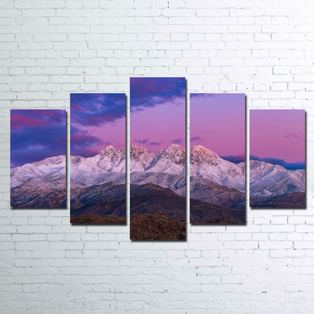 Snow Clad Four Peaks Mountain Wall Art