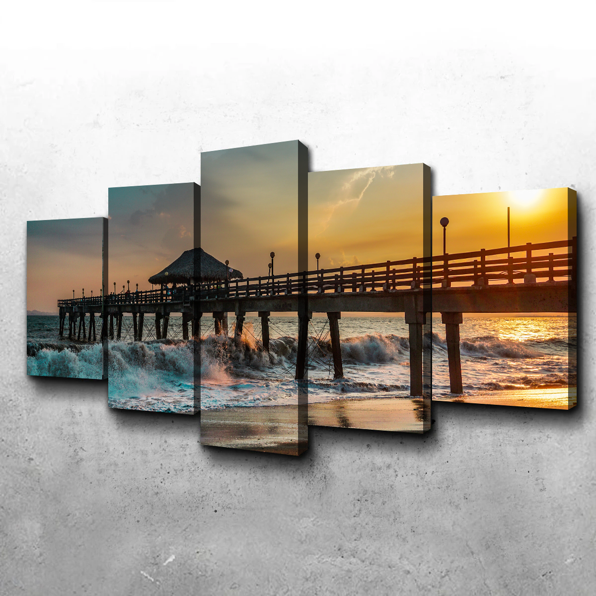 Sunset Pier Canvas Set