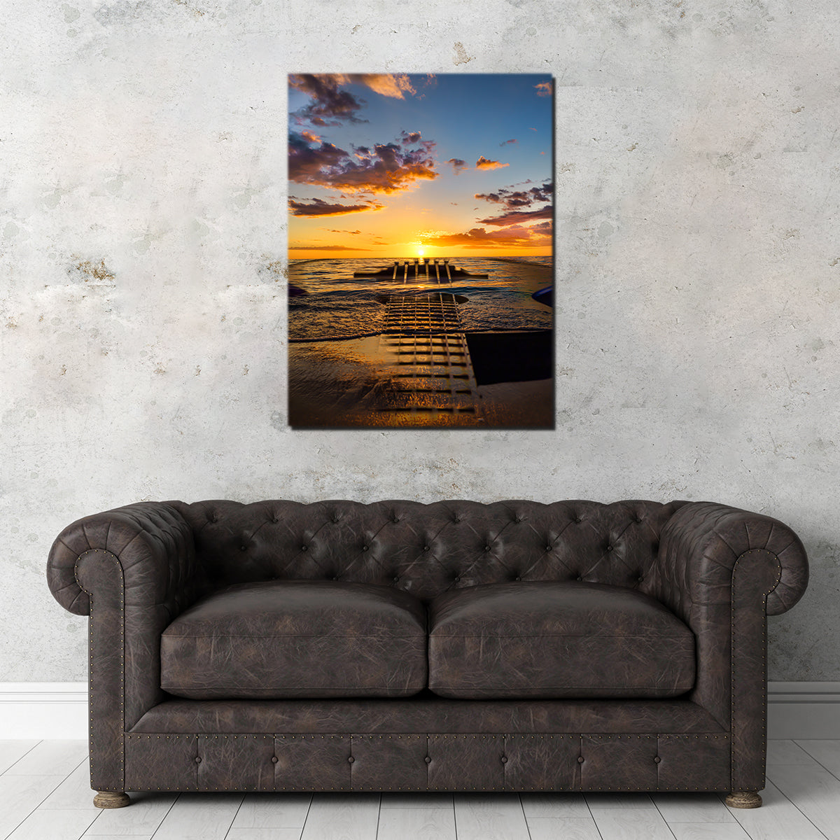 Sunset Guitar Wall Art