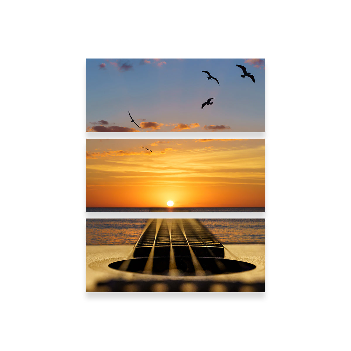 Sunset Guitar Song Wall Art