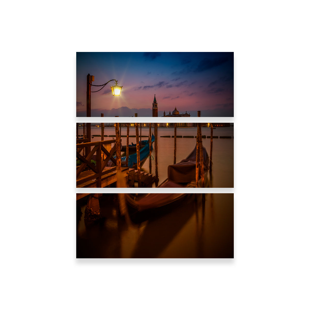 Venice Gondolas During Blue Hour