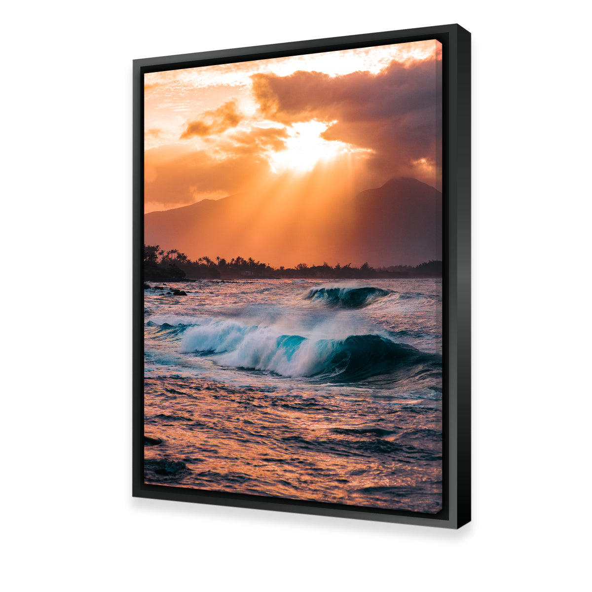 Waves at Sunset Wall Art