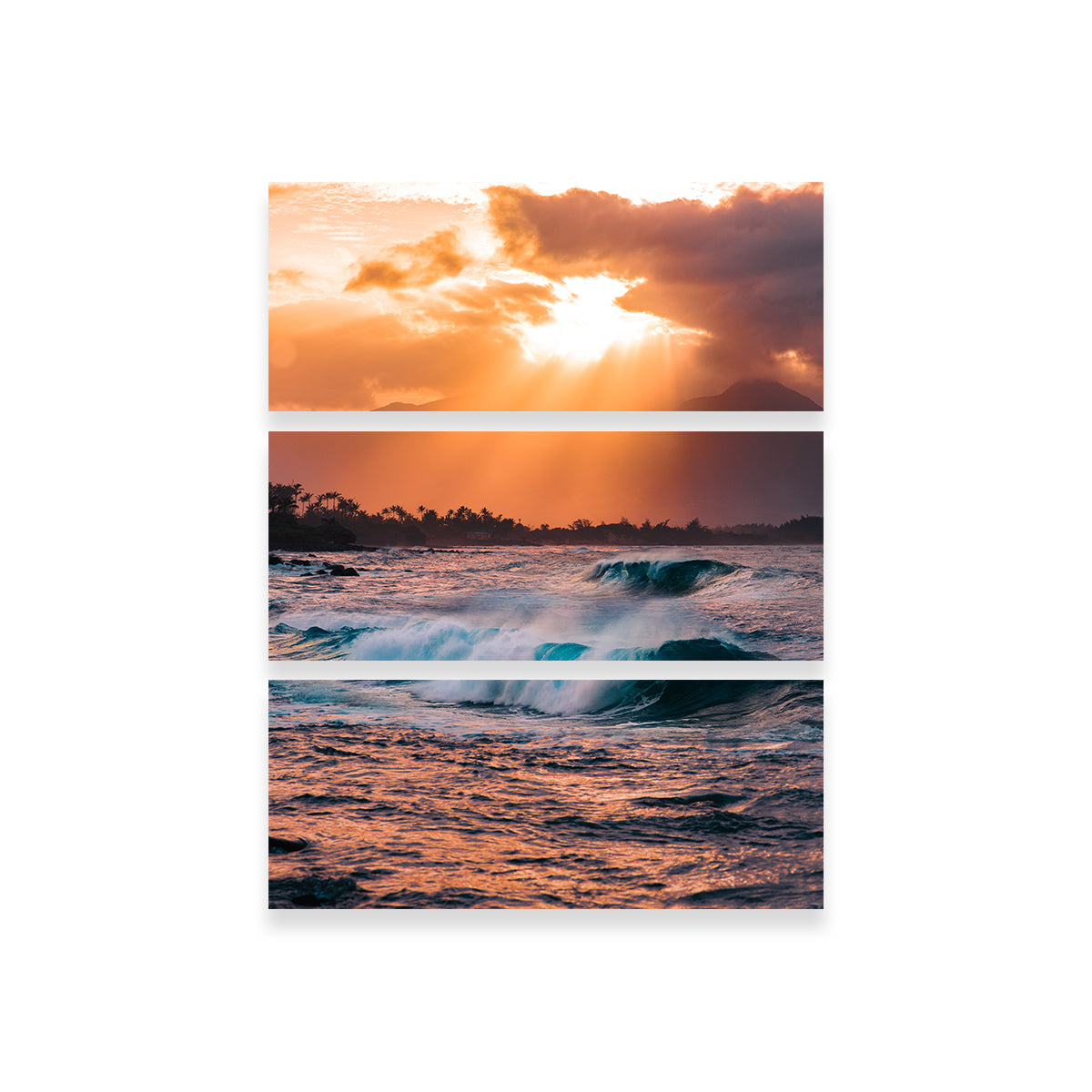 Waves at Sunset Wall Art