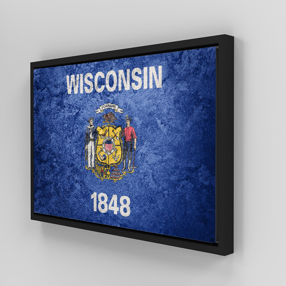 Wisconsin Flag Grunge Wall Art