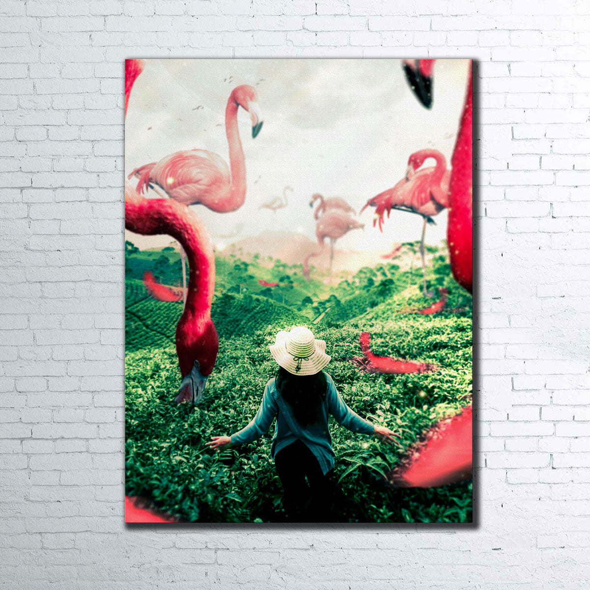 Woman With Flamingos