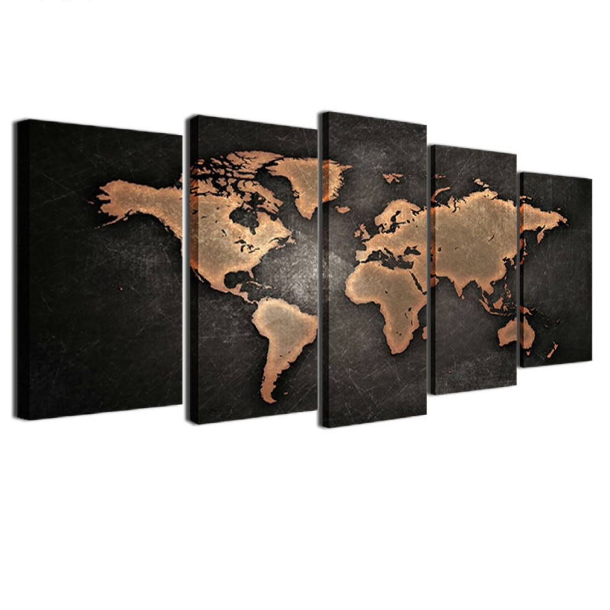 World Map 5 Piece Canvas Set – Legendary Wall Art