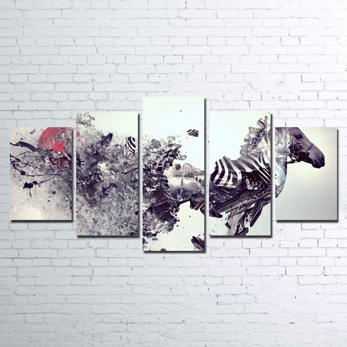 Zebra Abstract Canvas Set