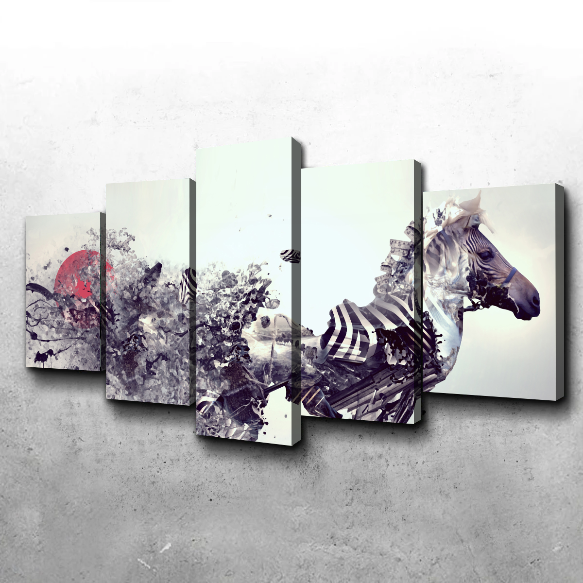 Zebra Abstract Canvas Set