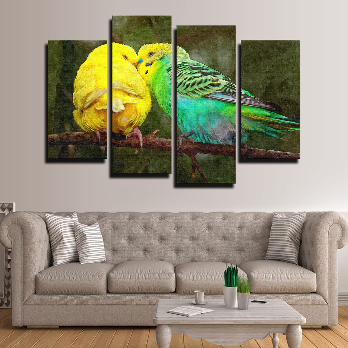 Budgie Snuggles Wall Art