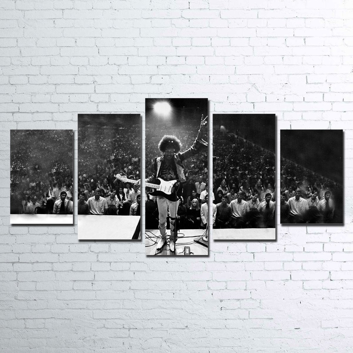 Jimi Hendrix Black and White Canvas Wall Art