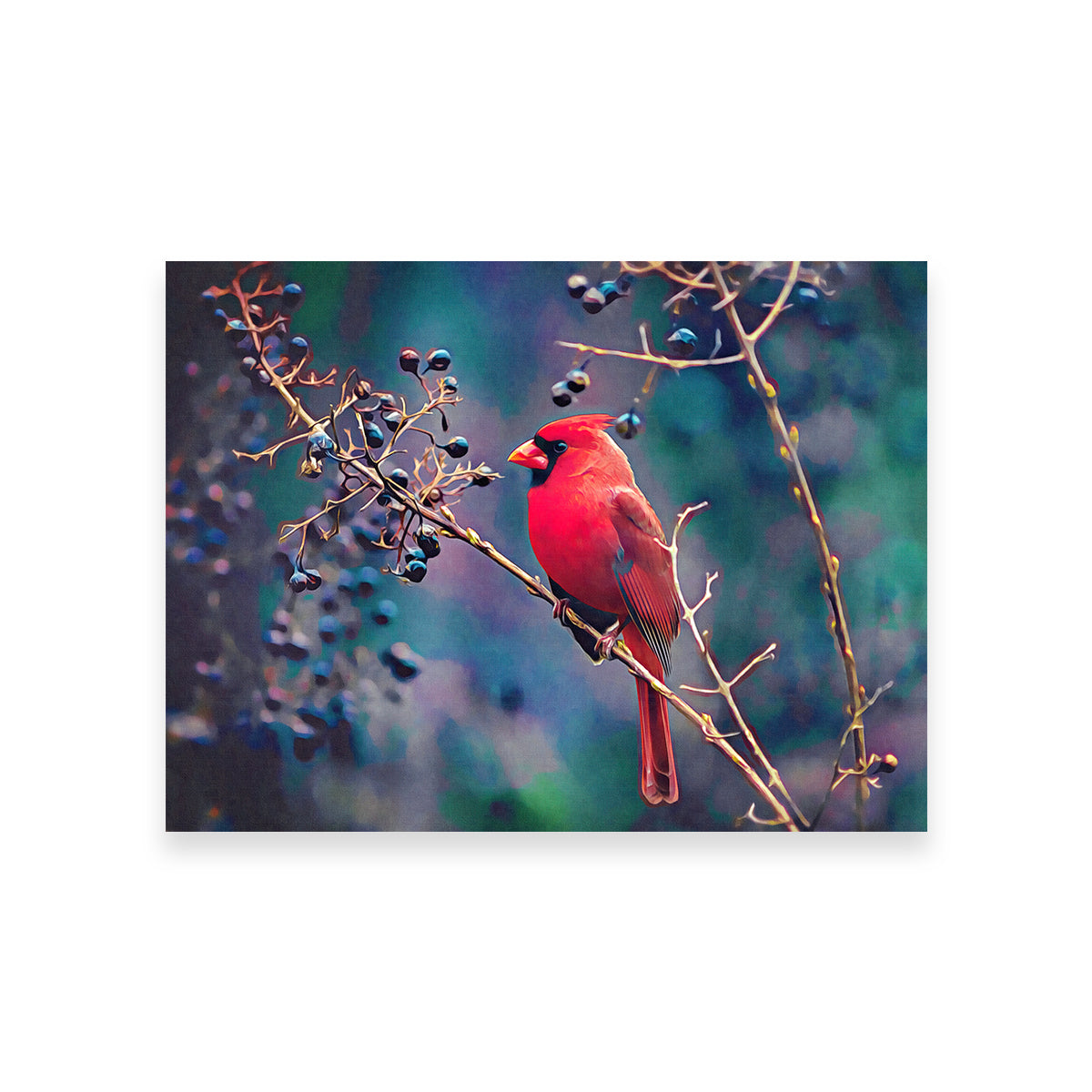 Cardinal and Berries Wall Art
