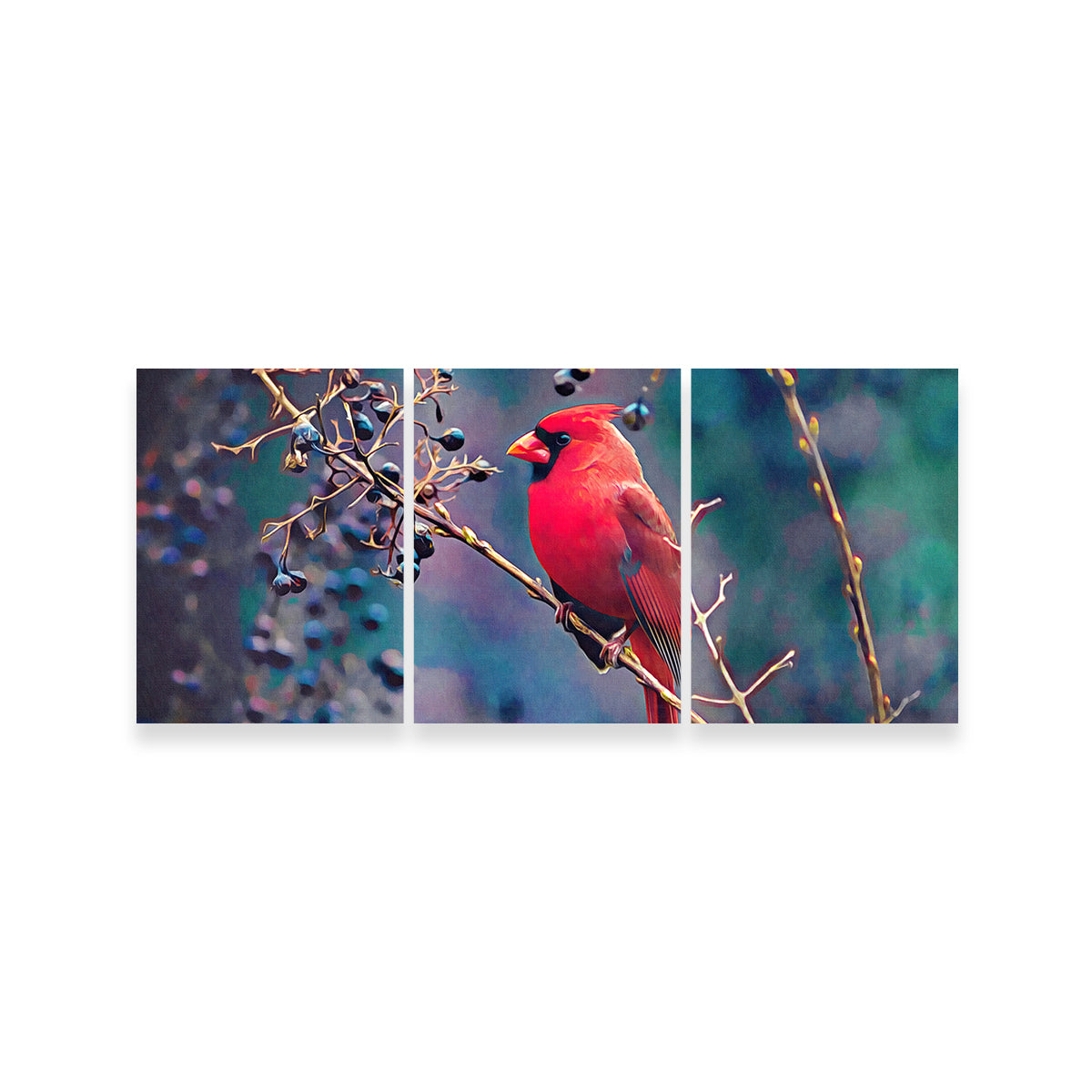 Cardinal and Berries Wall Art