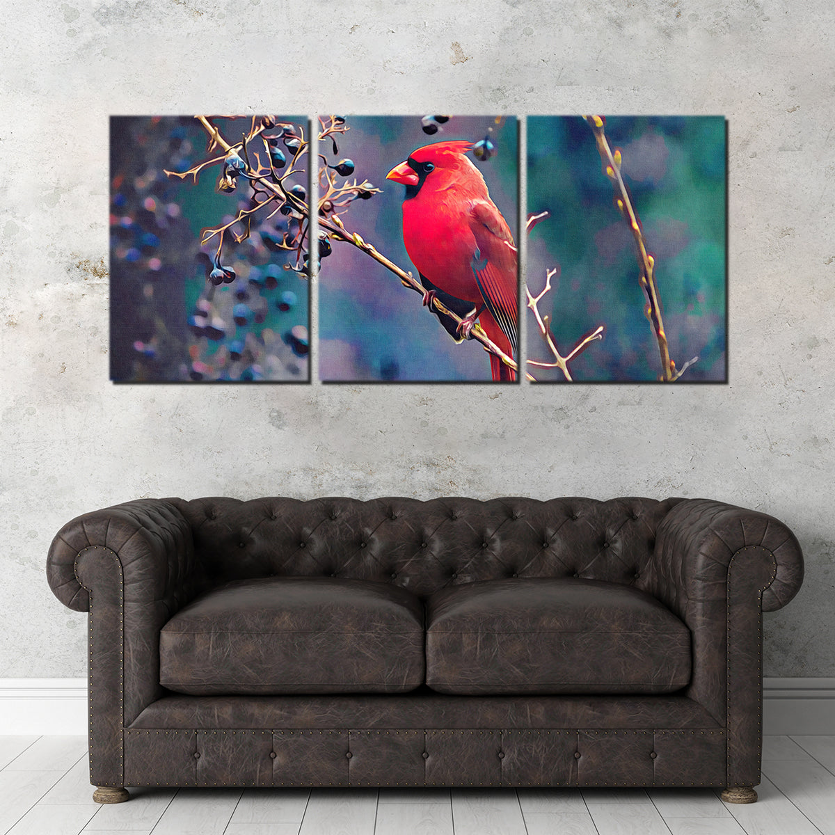 Cardinal and Berries Wall Art