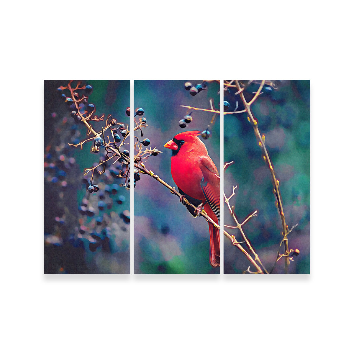 Cardinal and Berries Wall Art