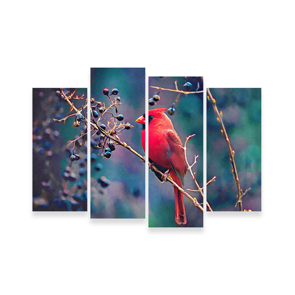 Cardinal and Berries Wall Art