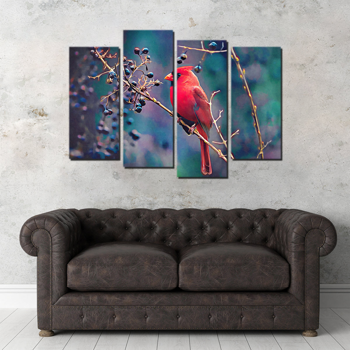 Cardinal and Berries Wall Art