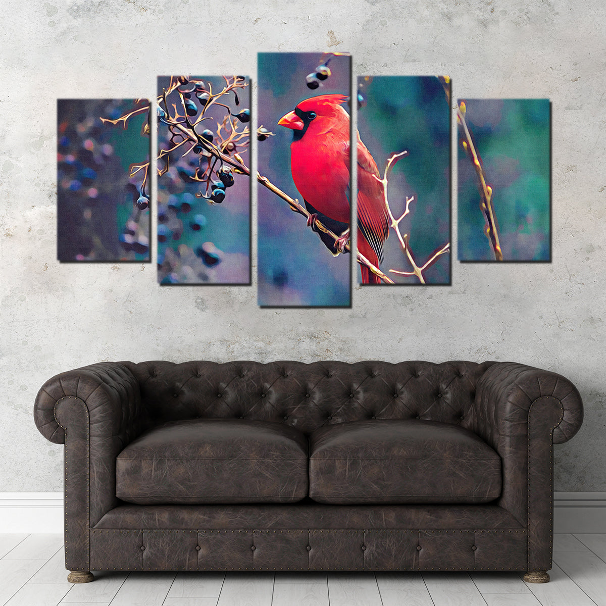Cardinal and Berries Wall Art