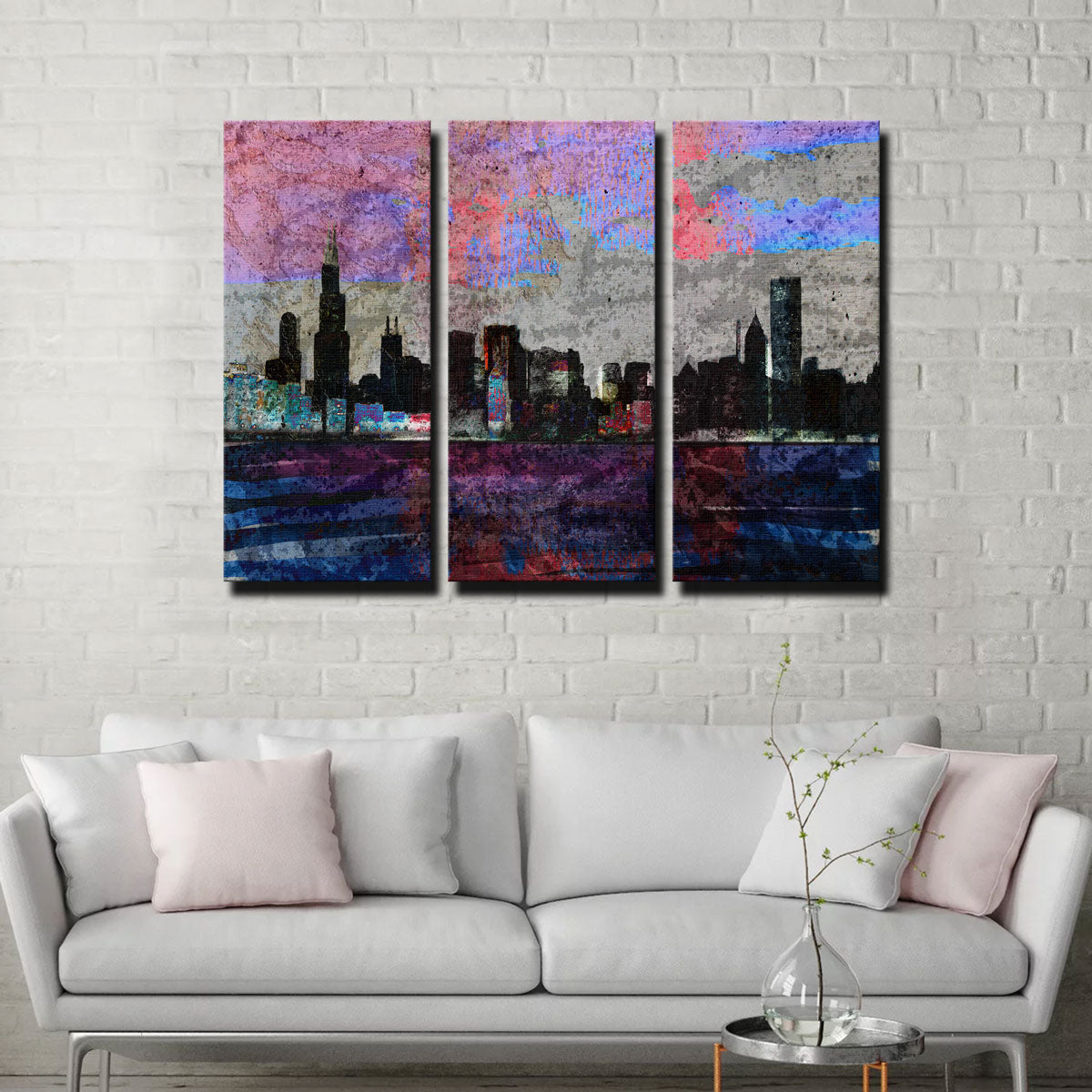 Dark Chicago Skyline Wall Art