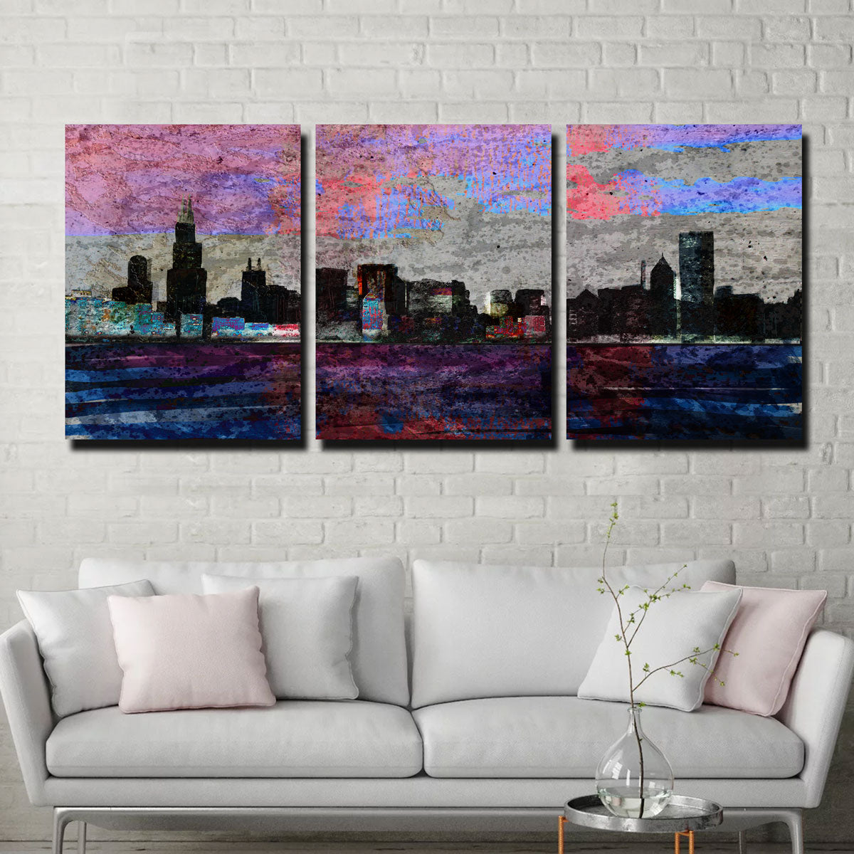 Dark Chicago Skyline Wall Art