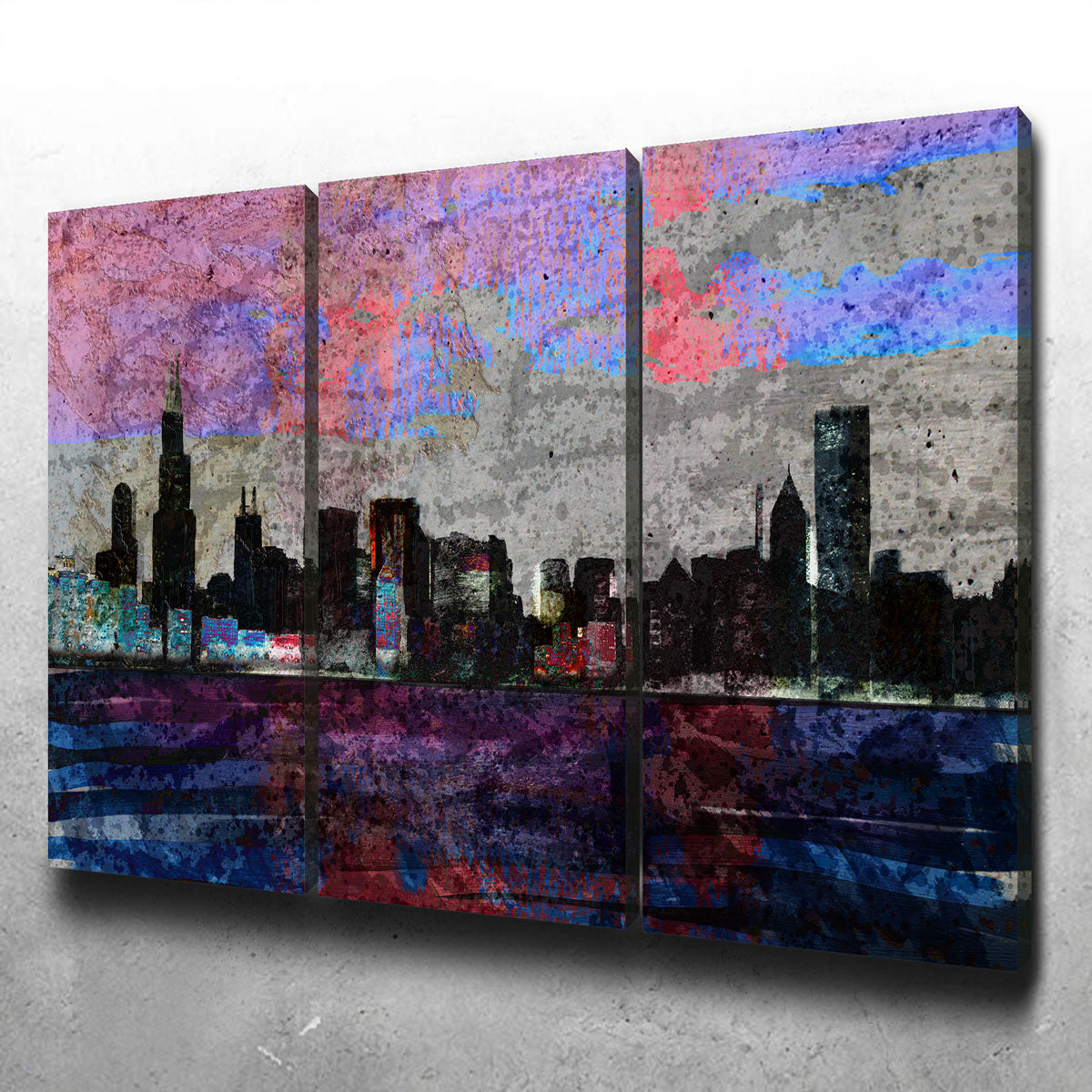 Dark Chicago Skyline Wall Art