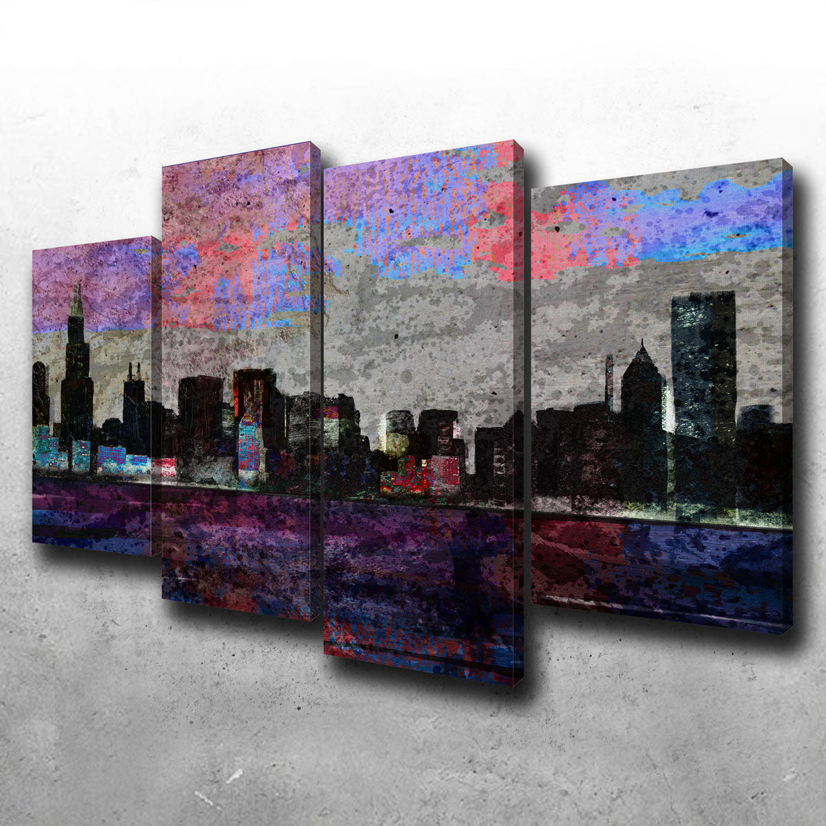 Dark Chicago Skyline Wall Art